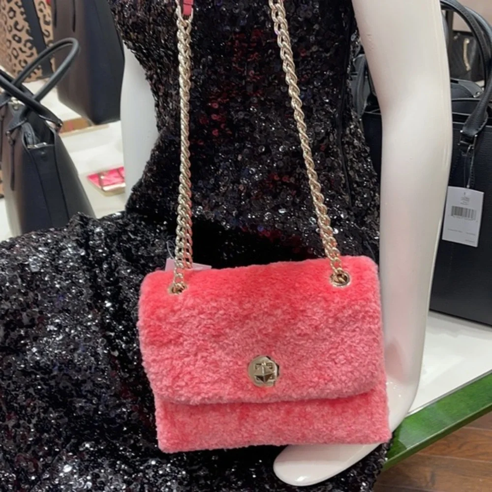 Kate Spade Natalia Foux Fur small flap crossbody